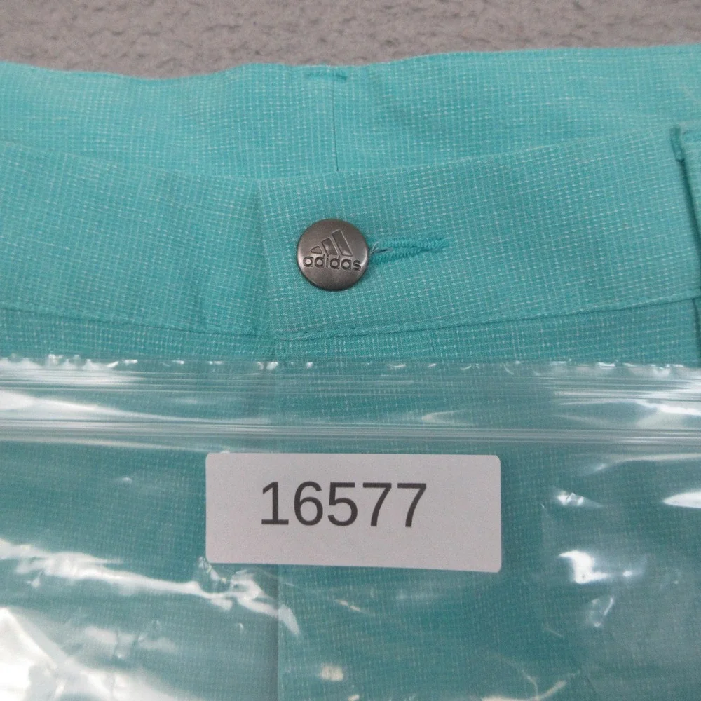 Adidas Crosshatch Golf Shorts Men 34x10 Green Stretch Performance Preppy Resort